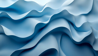 Fototapeta premium Blue background with smooth waves, a simple and elegant design