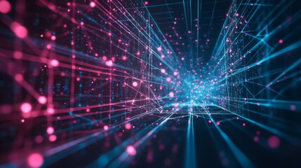 Obraz premium Digital Interface with High-Tech Elements in Soft Light