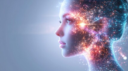 Obraz premium Ethereal Portrait with Glowing Effects and Soft Light