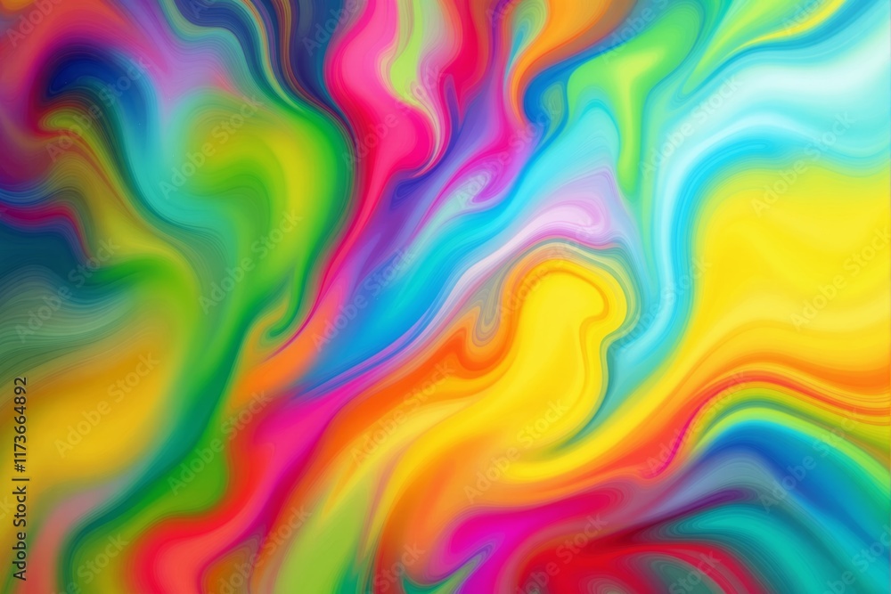 Aufkleber abstract multicolored fluid art background with vibrant and smooth gradient swirls.