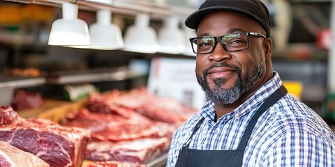 african american butcher shop small business owner