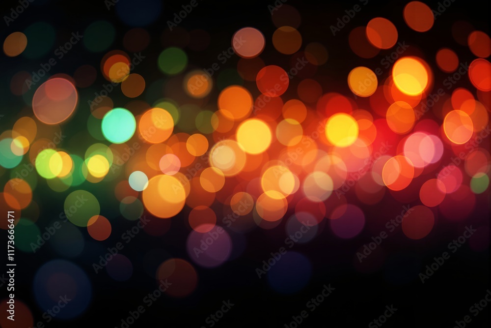 Aufkleber Abstract colorful bokeh lights on dark background.