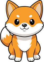 Adorable Shiba Inu Puppy Cartoon Illustrationcontent. 