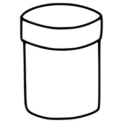 closed blank container tube shape hand drawn outline illustration