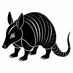 Armadillo vector silhouette black design white background