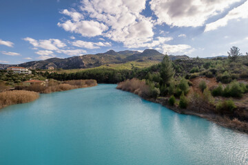 Göksu River with its magnificent turquoise color passing through Bucakkışla village, Karaman.