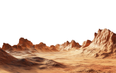Martian landscape isolated on white and transparent background