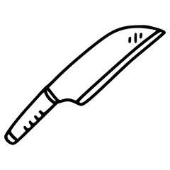 kitchen knife hand drawn outline illustration
