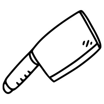 black and white cleaver clip art preview