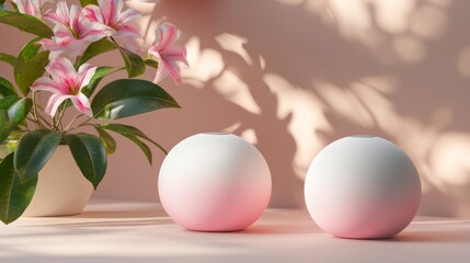 Fototapeta premium Modern Soft Aesthetics with Clean Lines and Isolated Elements