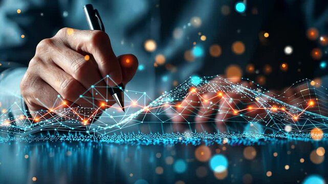 Creating digital data visualizations with advanced analytics techniques in a modern workspace
