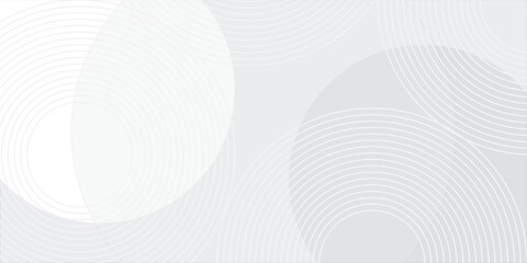 White geometric abstract background overlap layer on bright space with lines effect decoration. Modern graphic design element circles style concept for