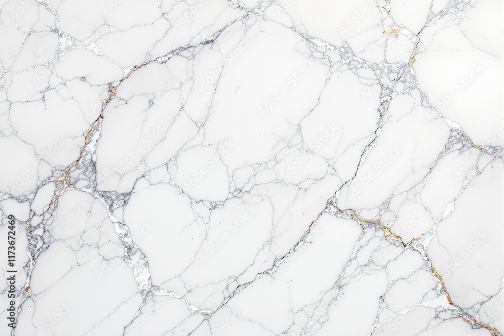 Poster abstract white marble texture with gray and gold veins on a clean background.