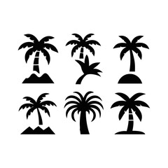 palm trees on white