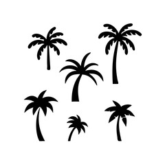 Black Palm Tree Silhouette Collection: Perfect for Summer and Vacation Themes
