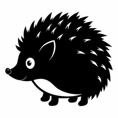 Hedgehog vector silhouette black design white background