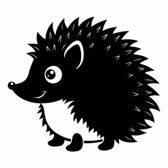 Hedgehog vector silhouette black design white background