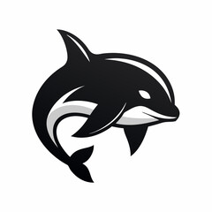 Fototapeta premium orca, whale, logo, vector, ocean, marine, animal, aquatic, mammal, sea, wildlife, black, white, nature, water, predator, logo design, branding, icon, concept, symbol, creature, sea creature, mammal lo