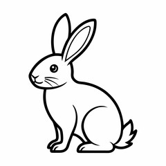 Fototapeta premium Rabbit line drawing, minimalist rabbit sketch, simple rabbit illustration, rabbit outline drawing, hand-drawn rabbit, rabbit silhouette line art, rabbit vector drawing, cute rabbit line drawing