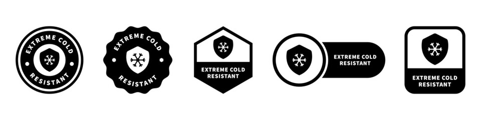 Extreme Cold Resistant - vector signs for protective clothing label. © Roxy1