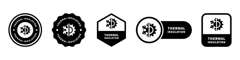 Thermal Insulation - vector signs for packaging labels.