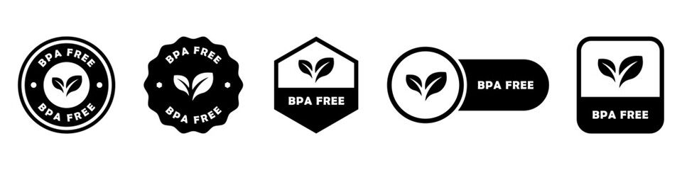 BPA free - vector signs for packaging labels.