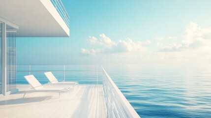 Fototapeta premium Elegant Coastal Architecture with Ocean Views