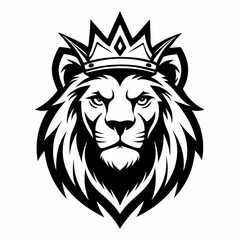 Obraz premium lion, logo, animal, vector, king, power, mascot, wild, strength, face, crown, luxury, predator, strength, roar, pride, royal, modern, business, marketing, branding, majestic, fierce, regal, authority