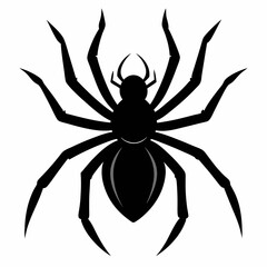 Spider vector silhouette black design white background
