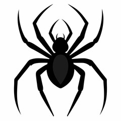 Spider vector silhouette black design white background