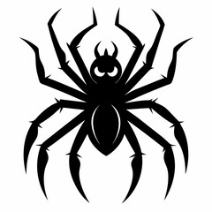 Spider vector silhouette black design white background