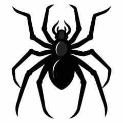 Spider vector silhouette black design white background