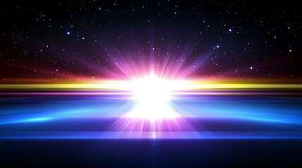 Obraz premium Celestial Sunrise Radiance Across a Vibrant Horizon