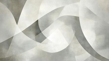 Abstract grayscale artwork with flowing, translucent shapes and textured background.