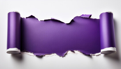 torn purple paper on white history