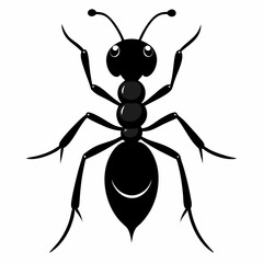 Ant vector silhouette black design white background
