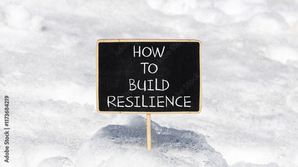 Aufkleber how to build resilience symbol. concept words how to build resilience on beautiful black blackboard.