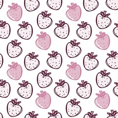 Seamless pattern with strawberries