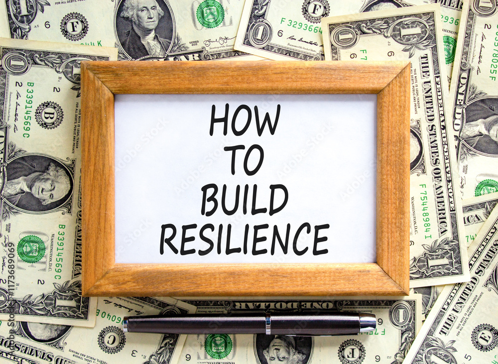 Aufkleber how to build resilience symbol. concept words how to build resilience on beautiful wooden picture fr