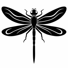 Dragonfly vector silhouette black design white background
