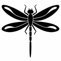 Dragonfly vector silhouette black design white background