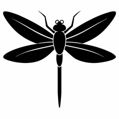 Dragonfly vector silhouette black design white background