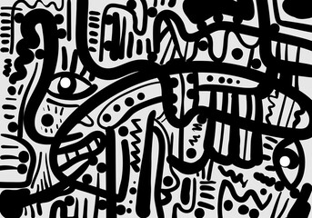 Abstract hand drawn organic shapes background.