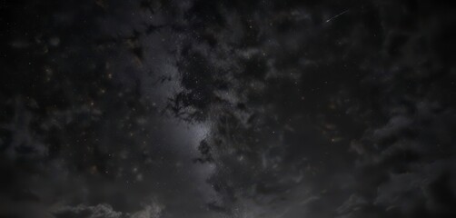 Dark sky with twinkling stars against a deep black background, stars,  night