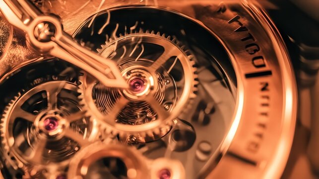 Luxurious Fibonacci Inspired Wristwatch with Visible Golden Gears