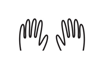 Fototapeta premium Hand Icon, flat icon sign, isolated on white background iconic vector Illustration icon, symbol. Stop gesture sign. Human hand vector illustration isolated.