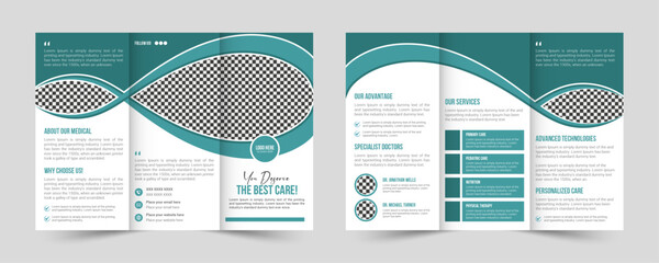 Trifold medical health care brochure, business or company brochure template