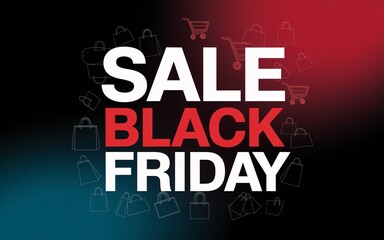 Black Friday, Black Friday sale banner with shopping bags and carts. (1)