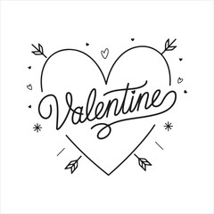 Happy Valentine's Day Silhouette Typography Vector Design with This Text 