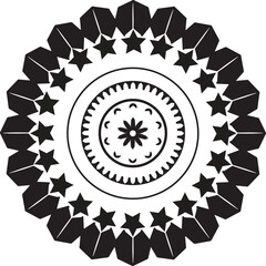 Black and white vector mandala design